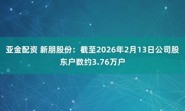 亚金配资 新朋股份：截至2026年2月13日公司股东户数约3.76万户