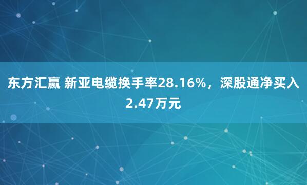 东方汇赢 新亚电缆换手率28.16%，深股通净买入2.47万元