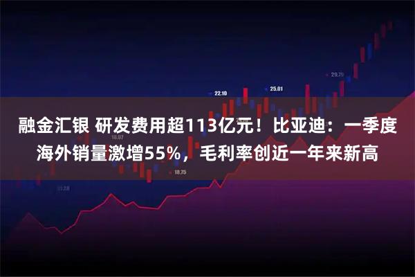 融金汇银 研发费用超113亿元！比亚迪：一季度海外销量激增55%，毛利率创近一年来新高