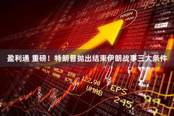 盈利通 重磅！特朗普抛出结束伊朗战事三大条件