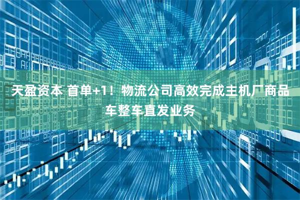 天盈资本 首单+1！物流公司高效完成主机厂商品车整车直发业务